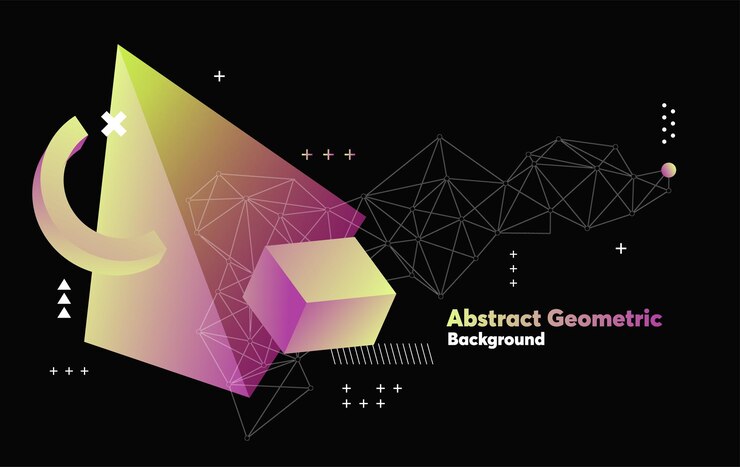 Vector fondo geométrico abstracto con formas degradadas en estilo low poly diseño moderno mínimo