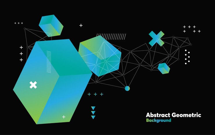 Vector fondo geométrico abstracto con formas degradadas en estilo low poly diseño moderno mínimo