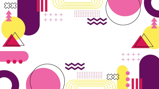 Fondo geométrico abstracto con formas modernas de Memphis Ideal para fondos Proyectos de arte y conceptos de diseño moderno Presentación de bandera de portada