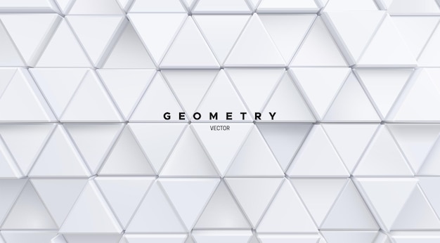 Vector fondo geométrico abstracto de formas de mosaico triángulo blanco