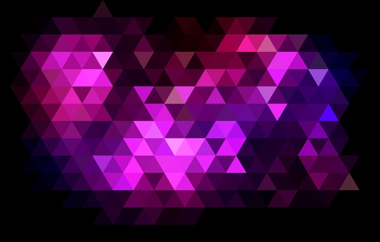 Vector fondo geométrico abstracto con formas de triángulo magenta