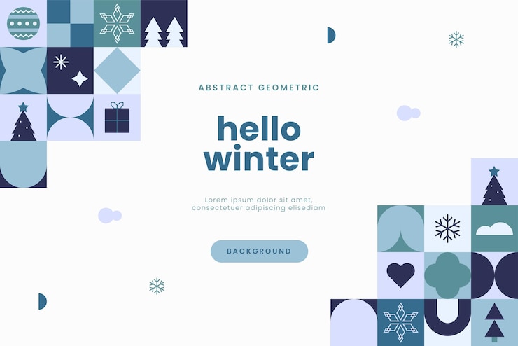 Vector fondo geométrico abstracto de invierno