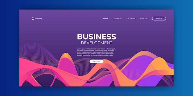 Fondo geométrico abstracto de moda para el diseño de su página de destino. Fondo mínimo para diseños de sitios web. Sitio web creativo horizontal. Plantilla de ilustración de vector de bloque de página de destino corporativa.