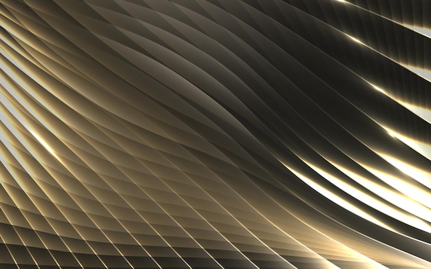 Fondo geométrico abstracto del modelo de las ondas de la raya del oro. ilustración vectorial