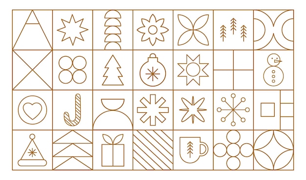 Fondo geométrico abstracto de Navidad Calendario de Adviento Diseño minimalista de la temporada