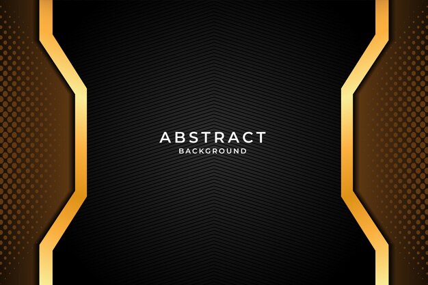 Fondo geométrico abstracto premium negro y dorado vector gratuito