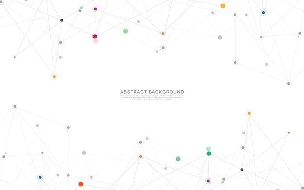 Fondo geométrico abstracto con puntos y líneas de conexión