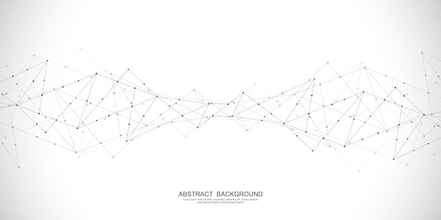 Fondo geométrico abstracto con puntos y líneas de conexión