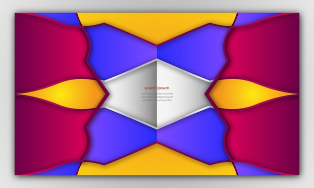Fondo geométrico abstracto con rojo, azul y amarillo para el cartel de folleto comercial de diseño de portada