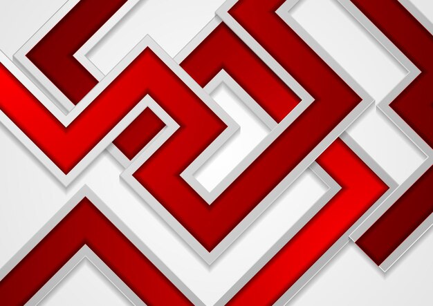 Vector fondo geométrico abstracto de tecnología roja y gris diseño vectorial corporativo mínimo