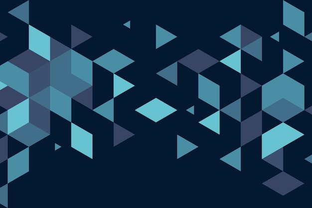 fondo geométrico abstracto con triángulos azules sobre ilustración vectorial de fondo azul.