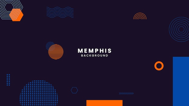 Fondo geométrico abstracto vectorial con elementos de memphis estilo retro