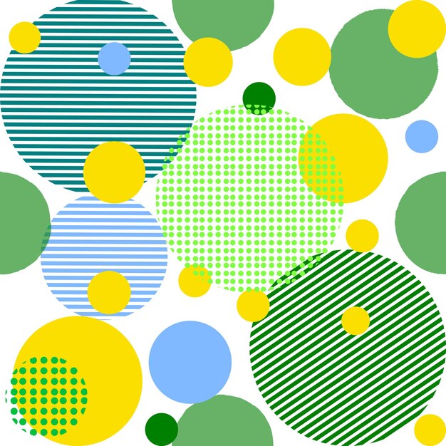 Fondo geométrico abstracto verde y amarillo con círculos color de ropa de moda