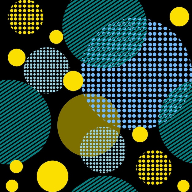 Fondo geométrico abstracto verde y amarillo con círculos color de ropa de moda