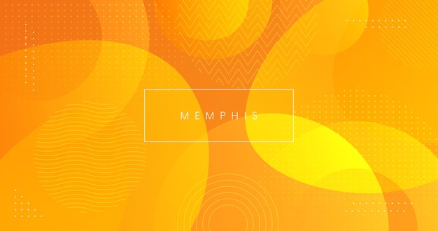 Fondo geométrico amarillo abstracto de moda. Diseño de vector de fondo de verano memphis.