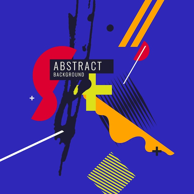 Fondo geométrico de arte abstracto moderno con cartel de vector de estilo plano minimalista