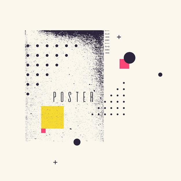 Fondo geométrico de arte abstracto moderno con estilo plano y minimalista. Cartel de vector con elementos de diseño