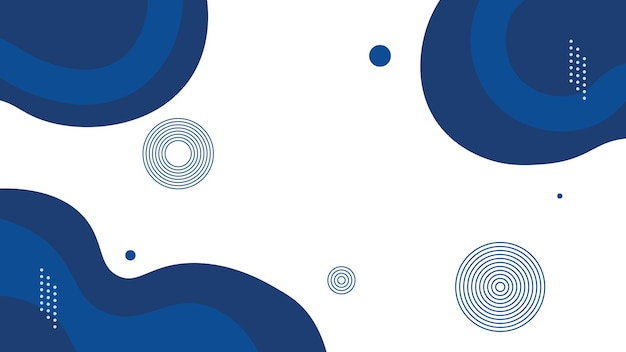 Fondo geométrico azul abstracto con patrones y formas circulares