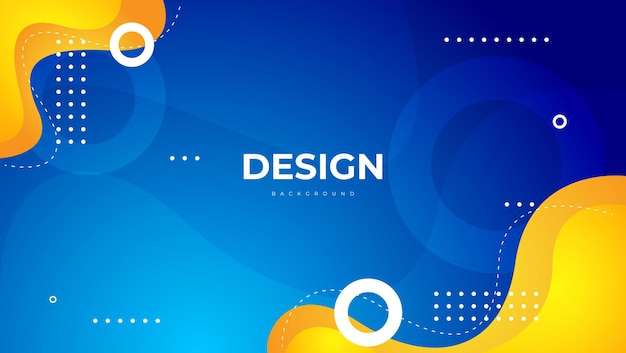 fondo geométrico azul y amarillo con formas fluidas para el cartel de presentación del sitio web de banner