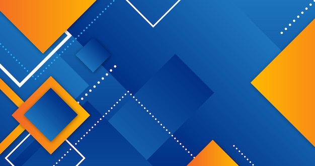 fondo geométrico azul y naranja