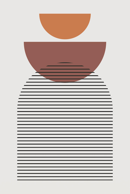 Fondo geométrico boho abstracto y plano