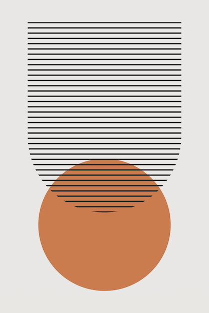 Fondo geométrico boho abstracto y plano