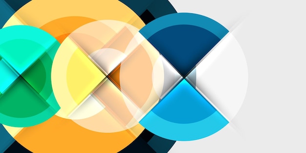 Fondo geométrico de círculo y semicírculo Ilustración vectorial para papel tapiz Banner Fondo tarjeta Libro Ilustración página de aterrizaje
