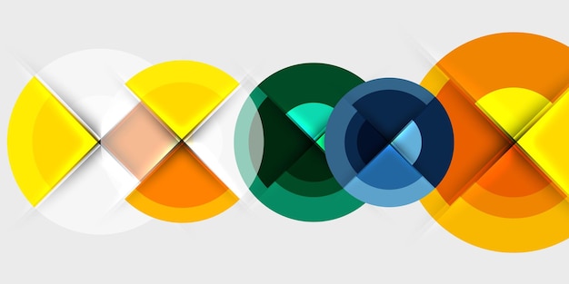 Fondo geométrico de círculo y semicírculo Ilustración vectorial para papel tapiz Banner Fondo tarjeta Libro Ilustración página de aterrizaje