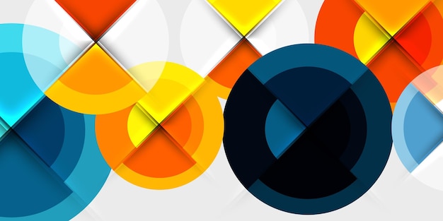 Fondo geométrico de círculo y semicírculo Ilustración vectorial para papel tapiz Banner Fondo tarjeta Libro Ilustración página de aterrizaje