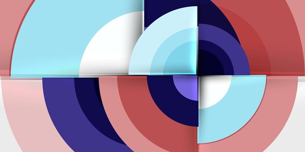 Fondo geométrico de círculo y semicírculo Ilustración vectorial para papel tapiz Banner Fondo tarjeta Libro Ilustración página de aterrizaje