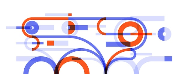 Fondo geométrico con círculos y líneas arte vectorial composición abstracta plan técnico plano sistema tecnológico minimalista