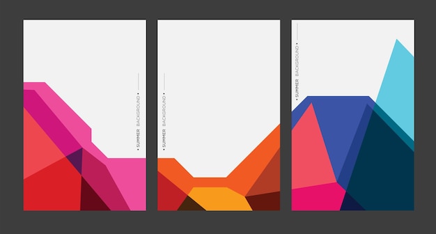 Fondo geométrico colorido abstracto para cartel de verano