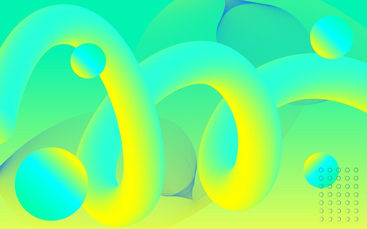 Vector fondo geométrico colorido el diseño de fondo es verde líquido y amarillo con un toque de pastel
