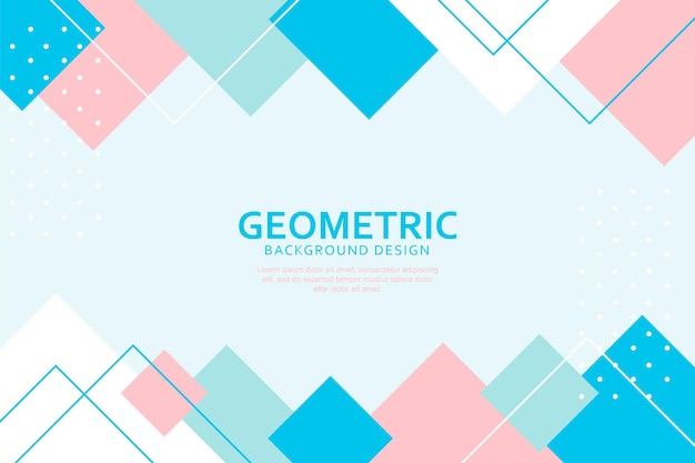 Fondo geométrico colorido con diseño de formas planas