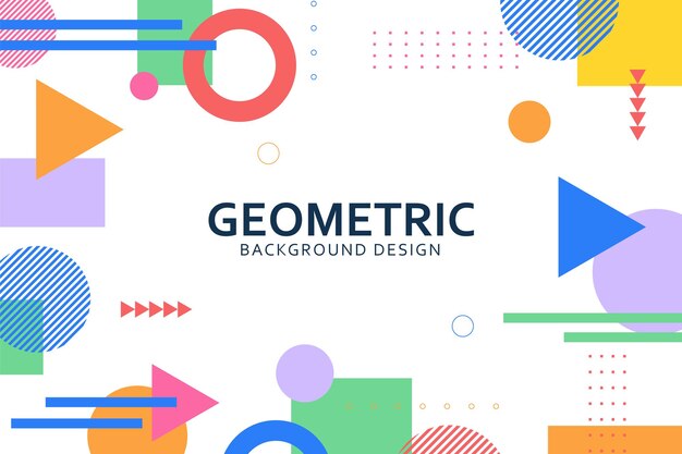 Fondo geométrico colorido con diseño de formas planas