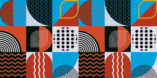 Fondo geométrico colorido en estilo retro Ilustración vectorial de un fondo con formas geométricas