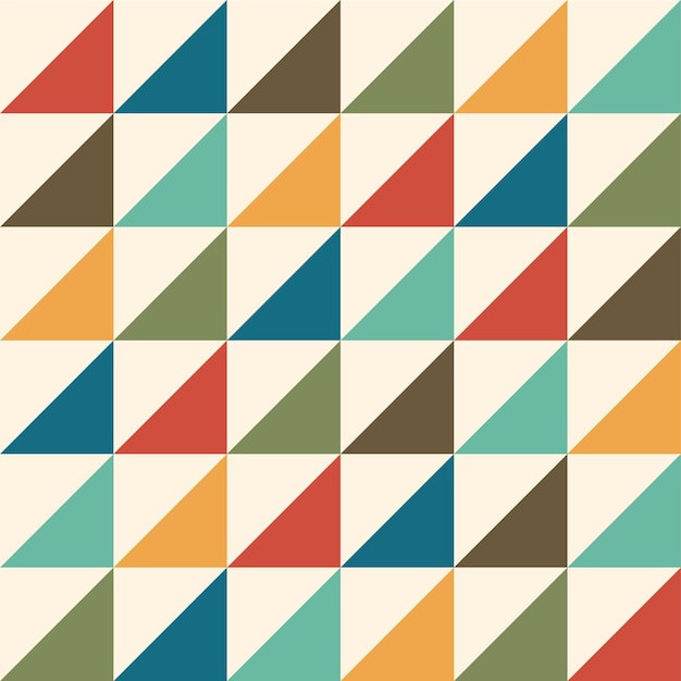Fondo geométrico colorido de patrones sin fisuras retro