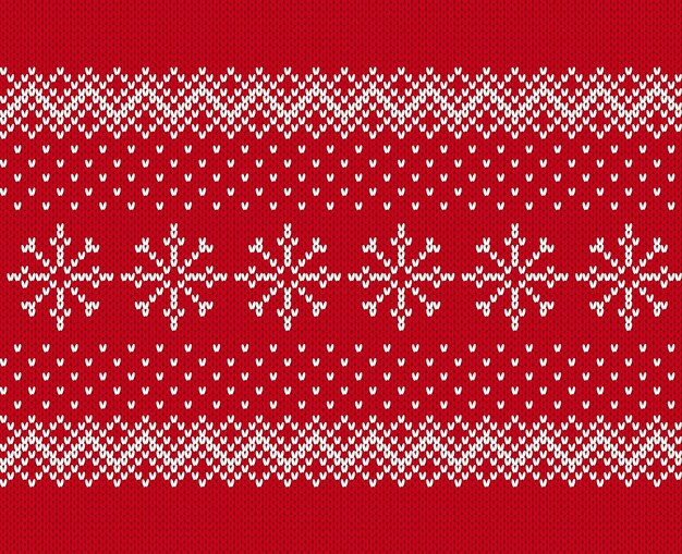 Fondo geométrico con copos de nieve Patrón tradicional de Navidad Tejido sin costuras de invierno de Navidad