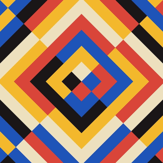 Fondo geométrico en estilo retro bauhaus