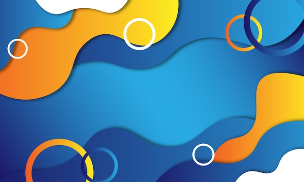 Fondo geométrico fluido abstracto azul, amarillo y blanco. Diseño para su sitio web.