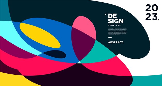Fondo geométrico y fluido abstracto colorido vectorial para el nuevo año 2023
