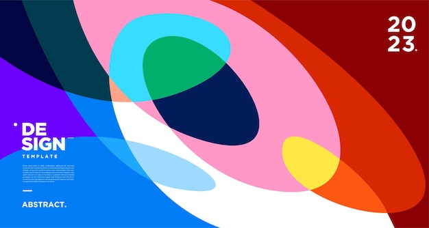 Fondo geométrico y fluido abstracto colorido vectorial para el nuevo año 2023