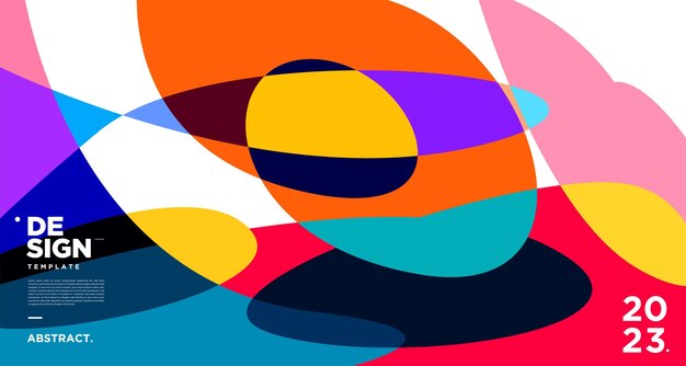 Fondo geométrico y fluido abstracto colorido vectorial para el nuevo año 2023