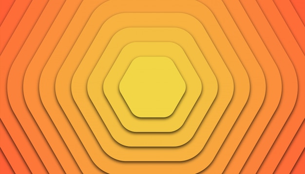 Fondo geométrico hexagonal con corte de papel