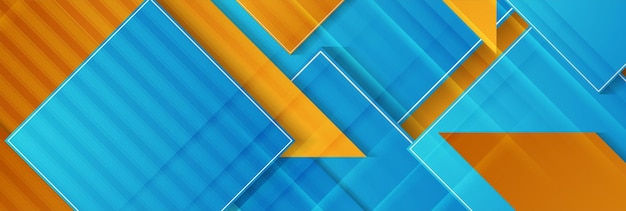 Fondo geométrico de hitech naranja y azul