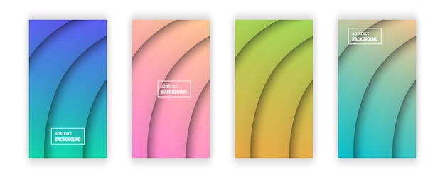 Fondo geométrico de línea mínima abstracta. Conjunto de forma de capa de cuatro líneas para banner, plantillas, tarjetas. ilustración vectorial