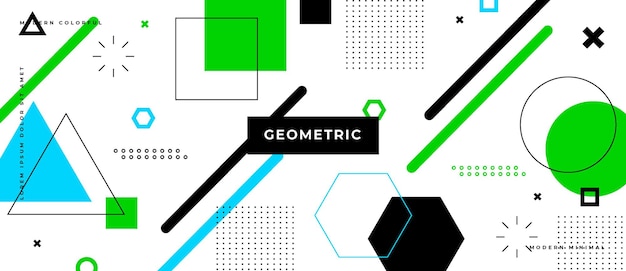 Vector fondo geométrico de memphis con formas abstractas