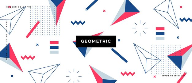 Fondo geométrico de Memphis con formas abstractas