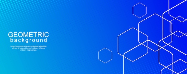 Fondo geométrico mínimo con líneas hexagonales dinámicas y puntos de semitono