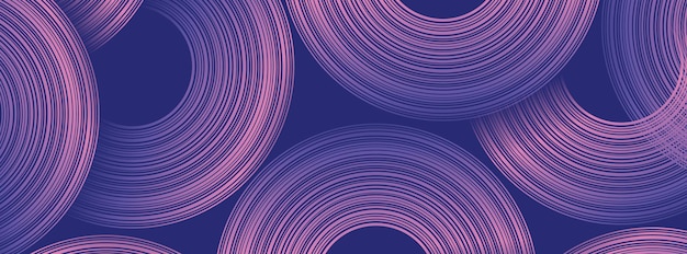 Fondo geométrico de moda con formas de círculos abstractos. Diseño de banner. Diseño de patrón dinámico futurista. Ilustración vectorial